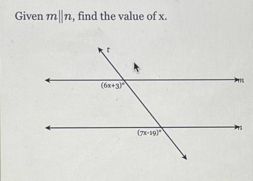 Given m//n find the value of x. see attachment.