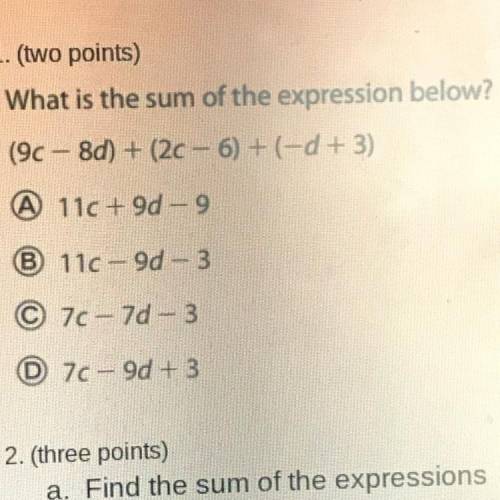 What is the sum of the expressions below?