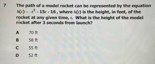 The path of a model rocket can be represented by the equation h(t) = - t^2 + 15t + 16, where h(t) i