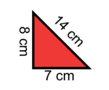 What is the area of the triangle above?

A. 28 square cm
B. 56 square cm
C. 784 square cm
D. 29 sq