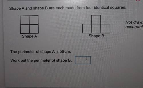 Shape A and shape B are each made from four identical squares.

Not drawnaccuratelyShape AShape BT