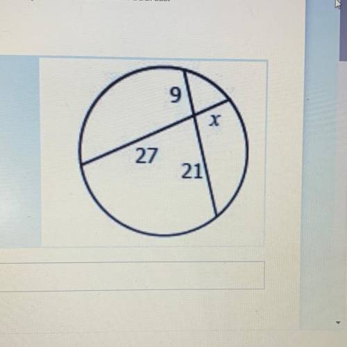 Find the value of x in the circle below.