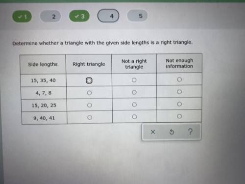 HELPPP
Determine whether a triangle with the given side lengths is a right triangle