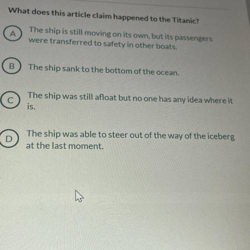 What does the article claim happened to the titanic????