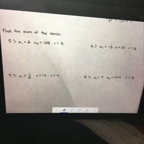 Need to find the sum of the series but I’m not sure how to solve will give brainliest