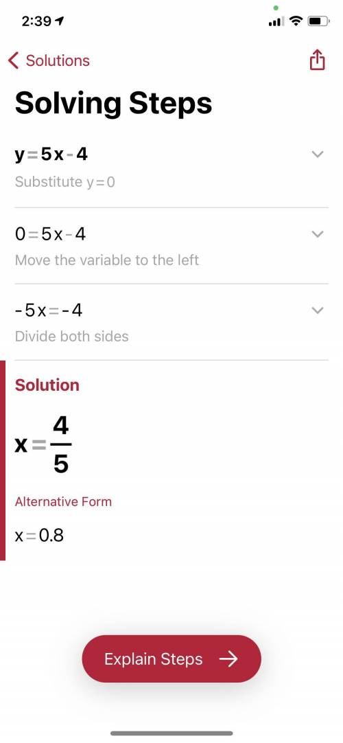 Y = 5x – 4
y = x2 + 4x – 16