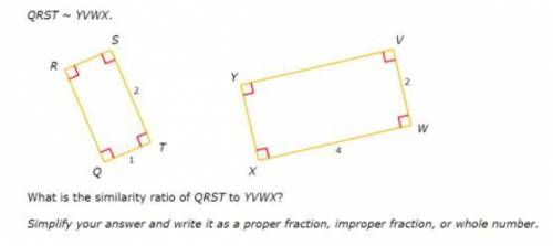 What is the similarity ratio of QRST to YVWX?