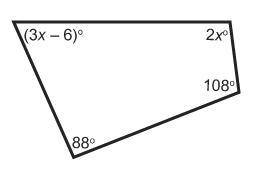 Help pls

The interior angles formed by the sides of a quadrilateral have measures that sum to 36