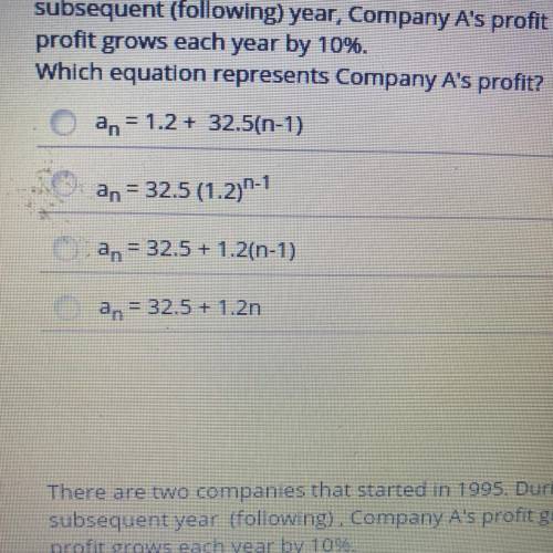 There are two companies that started in 1995 during their first year company A makes a profi￼t of $