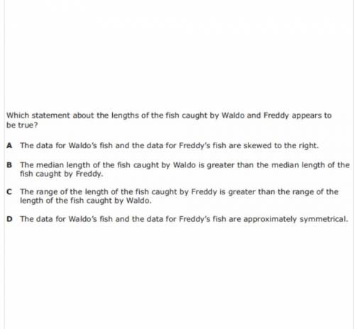Waldo and Freddy caught fish one weekend. The dot plots show the lengths of the fish they caught.