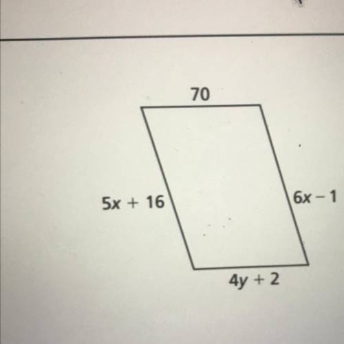 What equation can I use to solve for y? 
What equation can I use to solve for x?