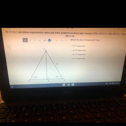 What is the area of triangle ABC? (1pt)