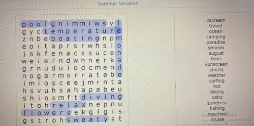 Pls help me find the remaining words + swimsuit, tennis, and sandals