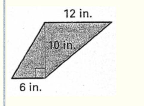 Help pleaseeee… Referring to the figure, find the area of thetrapezoid shown.