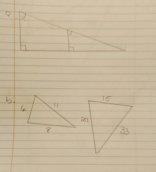 NO LINKS

Decide if each pair of triangles below is similar. If the triangles are similar, jus