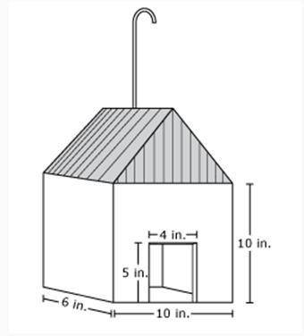 No links Sakura has a birdhouse with rectangular walls, a rectangular bottom, and a rectangular ent