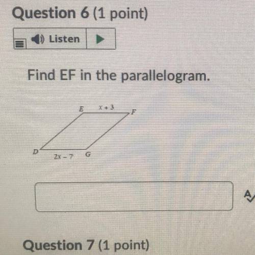 Find EF in the parallelogram