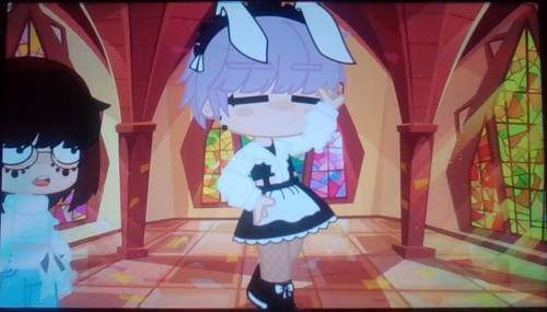 ;-; lol omg- dis my gay oc in a maid outfit-