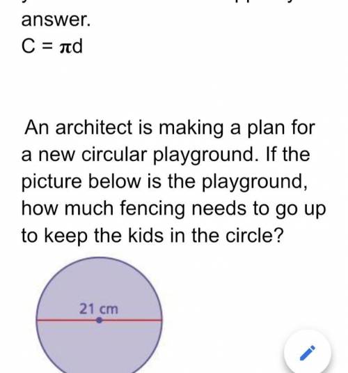 An architect is making a plan for a new circular playground. If the picture below is the playground