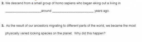 Does anyone know these two answers? It's from the Human Family Tree video