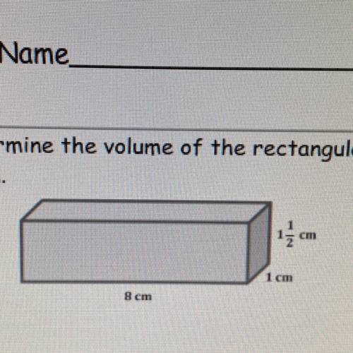2. Determine the volume of the rectangular
Prism