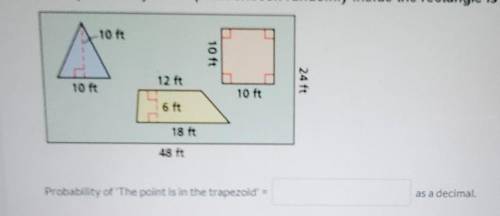 find the probability that a point chosen randomly inside the rectangle is in each shape probability
