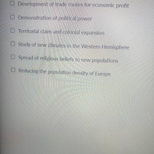 Identify four major reasons for European exploration in the Americas??