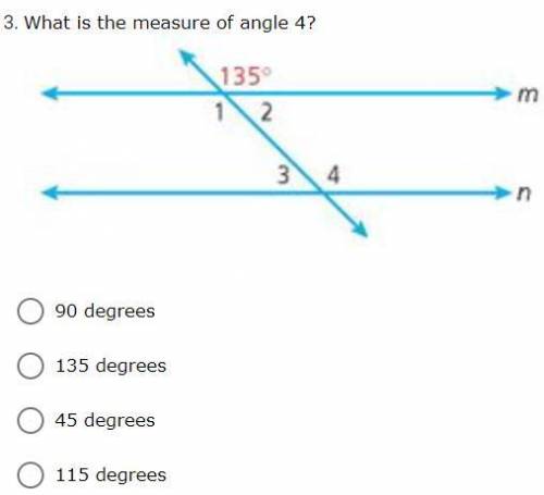 Hi, What is the measure of angle 4?