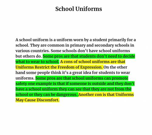 Can some write a paragraph about why school uniforms are bad?
Here’s an idea paragraph