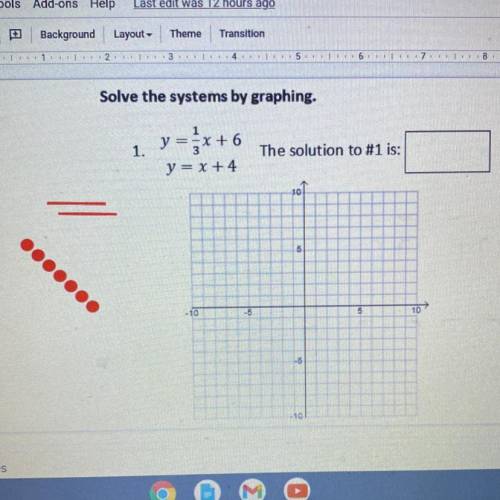 Solve the systems by graphing.
1. Y=1/3x+6 y=x+4
The solution to #1 is:
PLS HELP ASAP!!