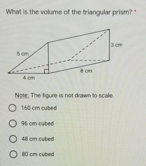 Volume of triangular prism​