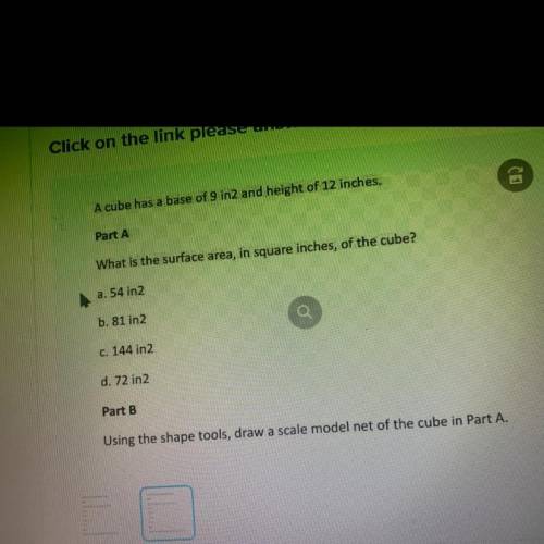 What is the surface area in square inches, of the cube