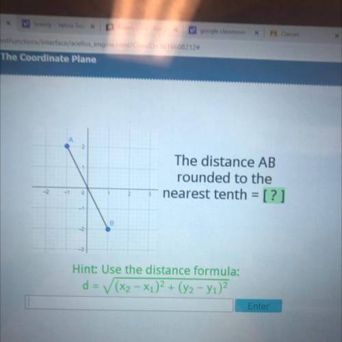The distance AB rounded to the nearest tenth need help