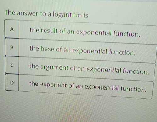 The answer to a logarithm is​