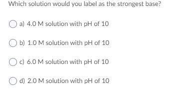 Which solution would you label as the strongest base?