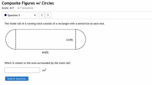 Please Help! The inside rail of a running track consists of a rectangle with a semicircle at each e