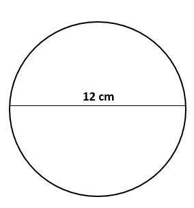 What is the area of the circle shown? Use 3.14 for pi