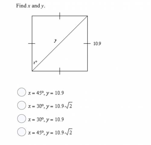Geometry help!! Find x and y.