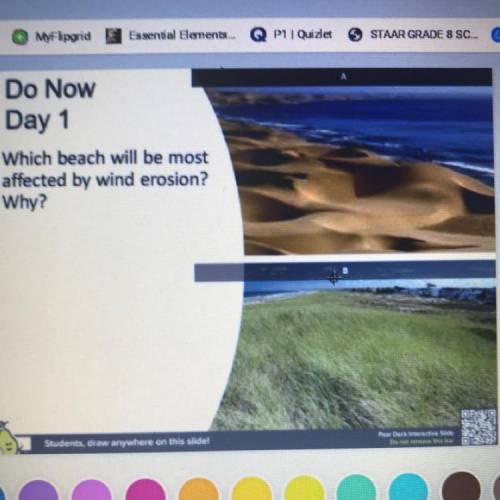 Which beach will be most affected by wind erosion? Why ?