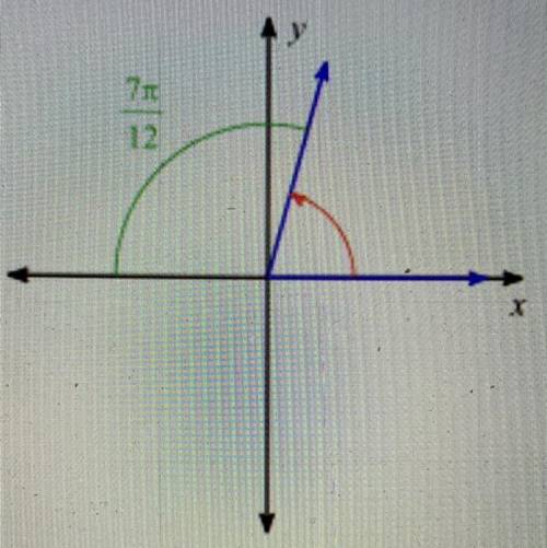 Find the measure of the angle in red.