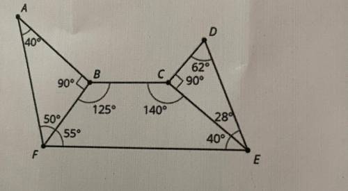 1. Name pairs of complementary angles in the diagram

2. Name two pairs of supplementary angles in
