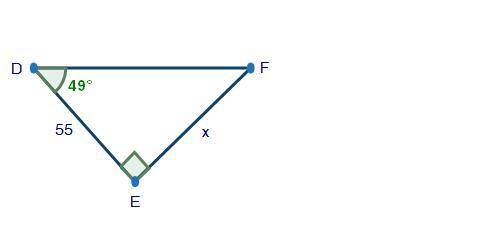 Use ΔDEF, shown below, to answer the question that follows,

What is the value of x rounded to the