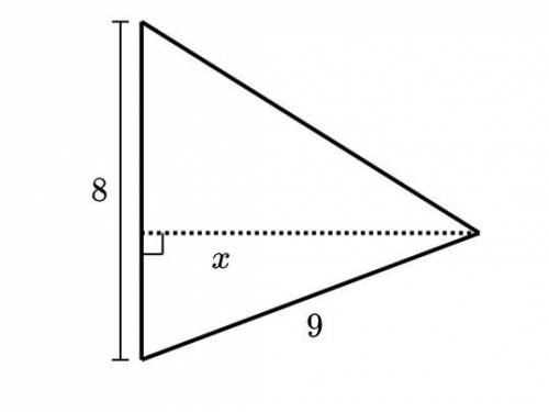 The triangle shown below has an area of 32 unites squared. What is the missing side?