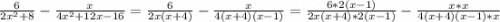 \frac{6}{2x^2+8}-\frac{x}{4x^2+12x-16}=\frac{6}{2x(x+4)}-\frac{x}{4(x+4)(x-1)}=\frac{6*2(x-1)}{2x(x+4)*2(x-1)}-\frac{x*x}{4(x+4)(x-1)*x}