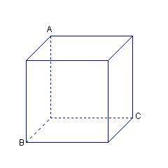 Which describes the cross section of the cube that passes through the vertices A, B, and C shown be