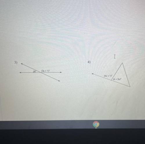 ￼Angle Relationship Equations ... pose help I don’t do this but my friend has to so help