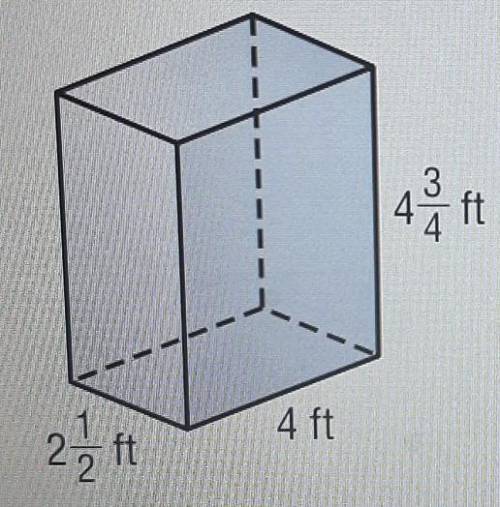 Find the volume of the retanguler prism. round to the nearest tenth. Also identity the correct unit
