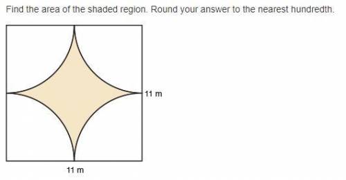 Help please! Find the area of the shaded region. Round your answer to the nearest hundredth. its du
