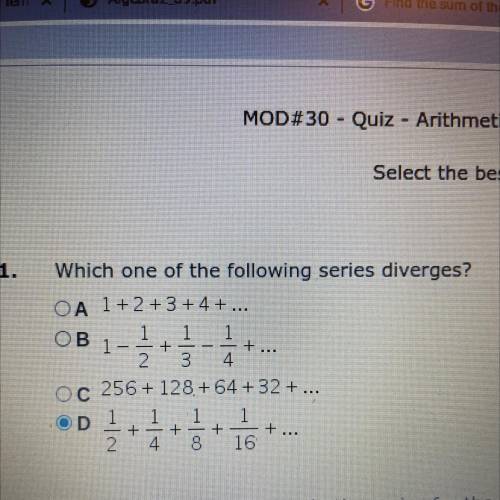 Which one of the following series diverges?