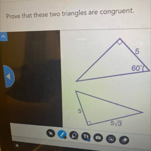 Prove that these two triangles are congruent.
5
60°
5
53